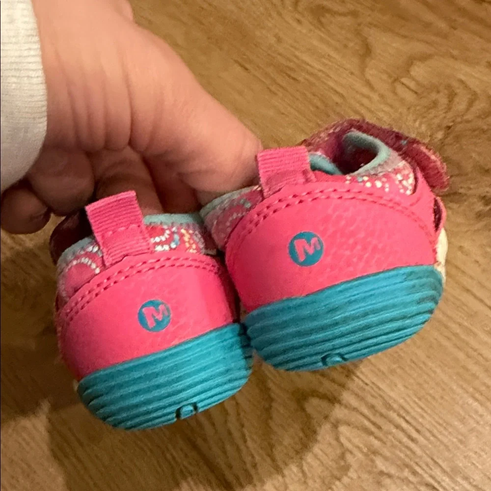 Merrell Pink and Blue Baby Walker Shoes